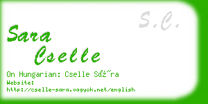 sara cselle business card